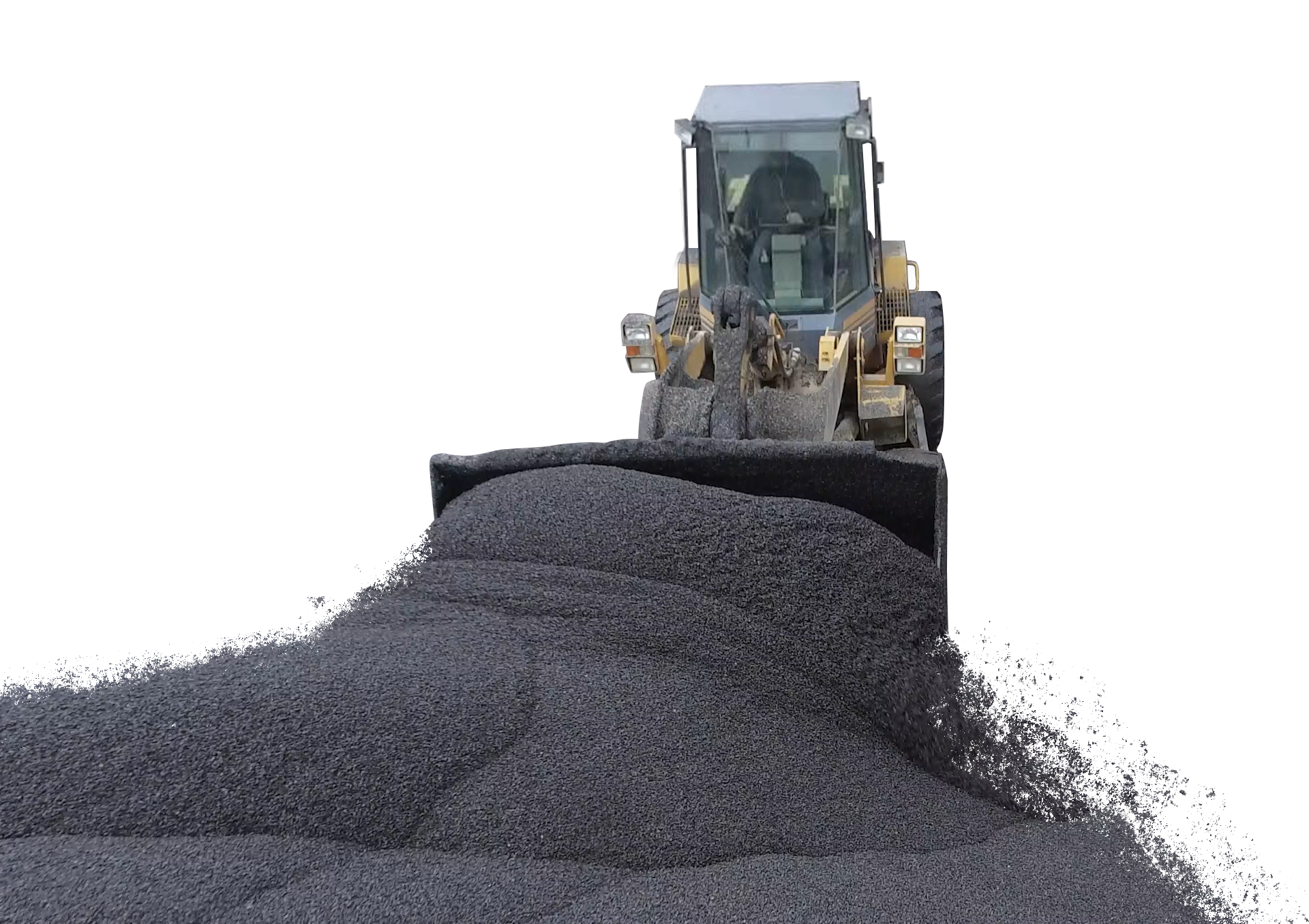 front end loader with asphalt patch